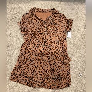 NWT Auden Cloud Knit Leopard print pajamas